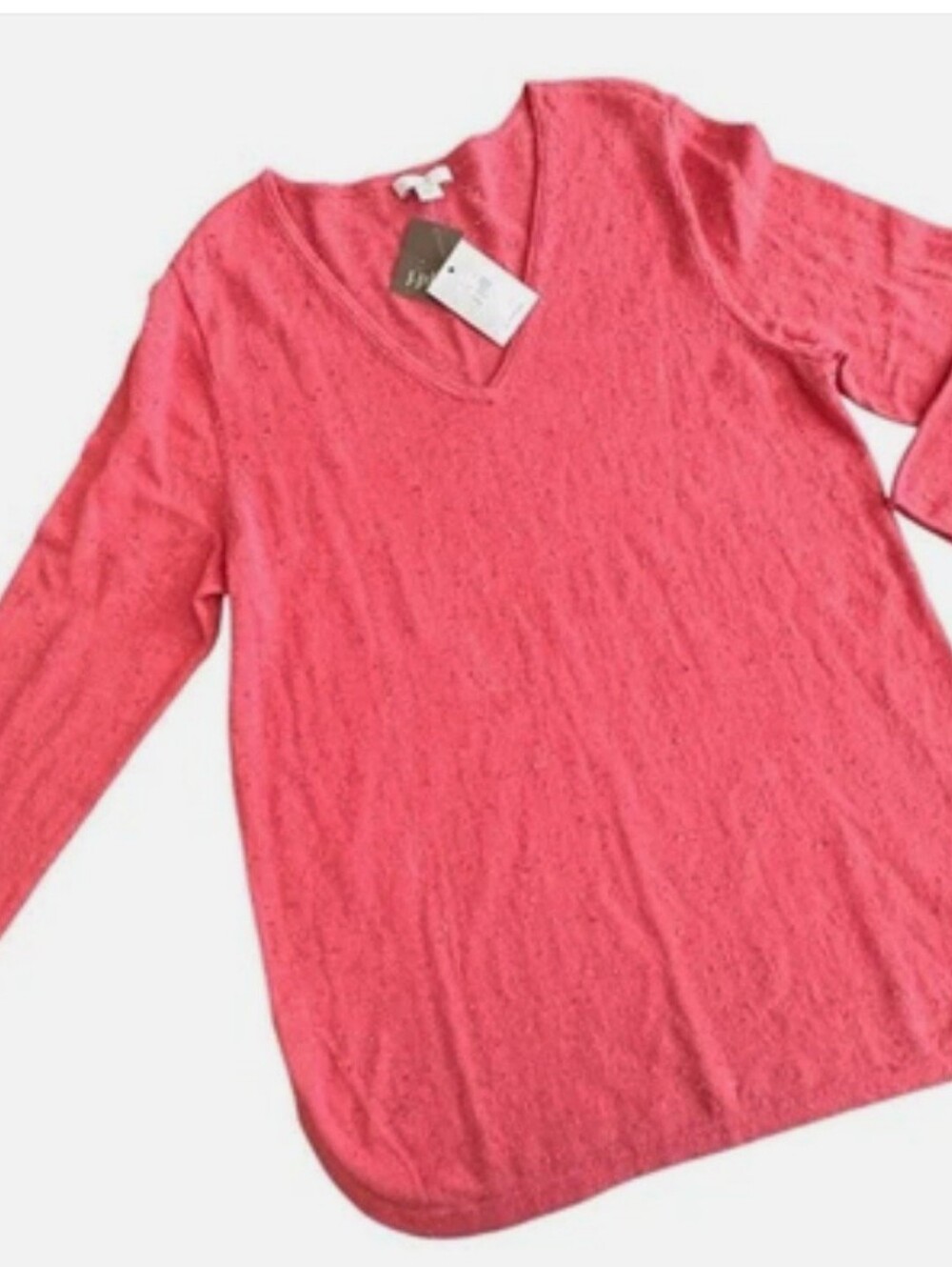 J. JILL slub knit BRAND NEW medium petite GUAVA v-neck